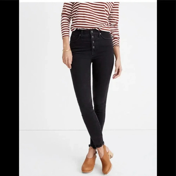 Madewell 10” High Rise Skinny Black size 24 - Picture 1 of 9